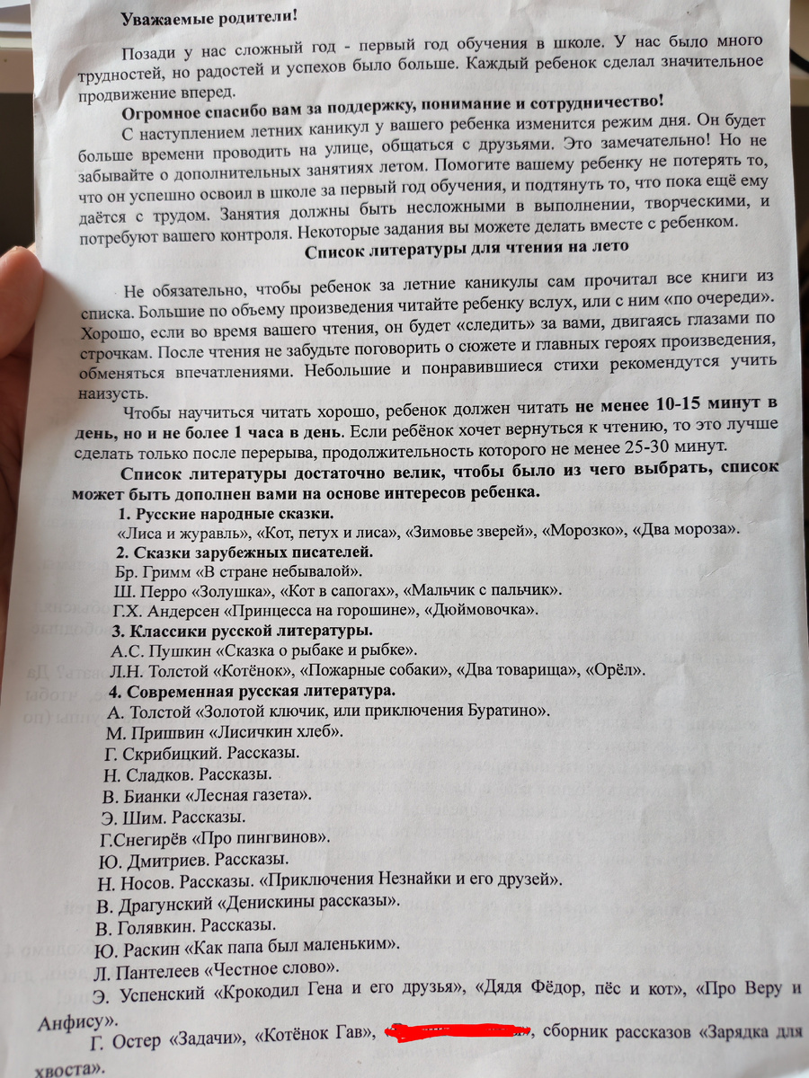 Рекомендации классного руководителя на лето. Фото мое