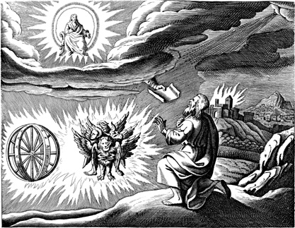 Видение Иезекииля, гравюра Маттеуса Мериана (1670)