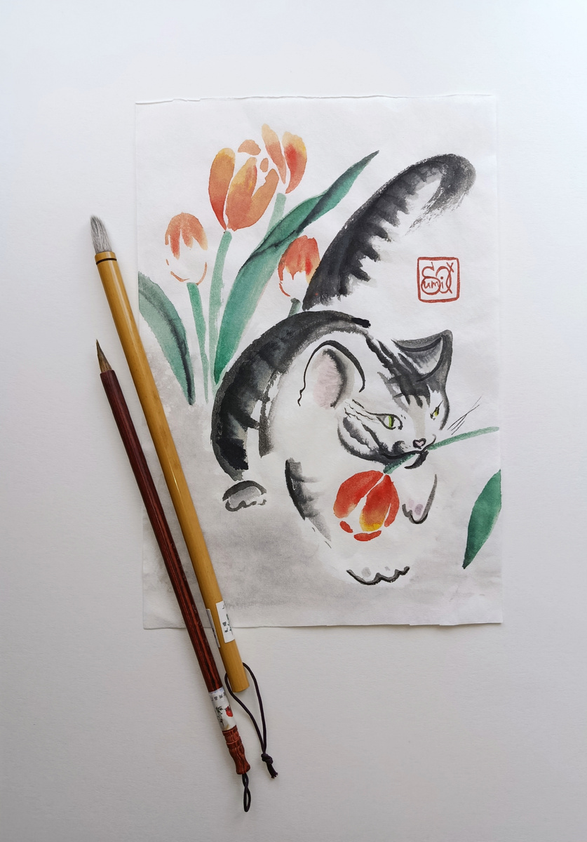 Котик маленький, в небольшую рамочку. 