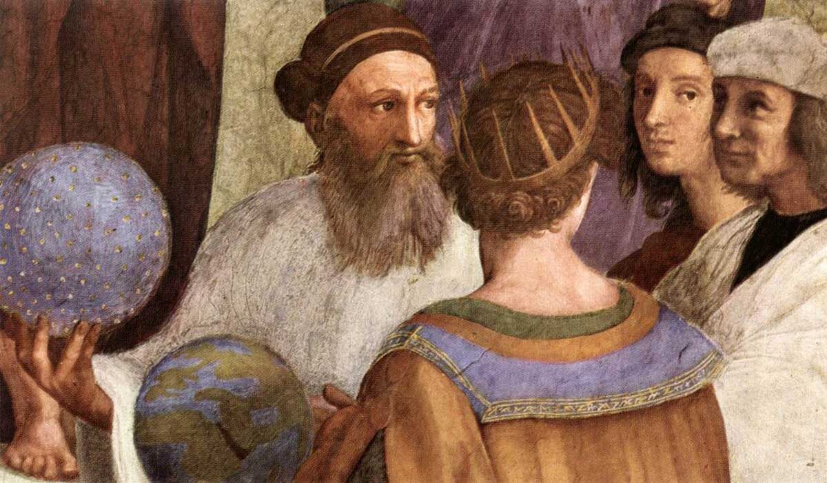 Фрагмент картины «Зороастр» из серии «Афинская школа», Рафаэль, 1509–1511 гг. Источник: Музеи Ватикана.