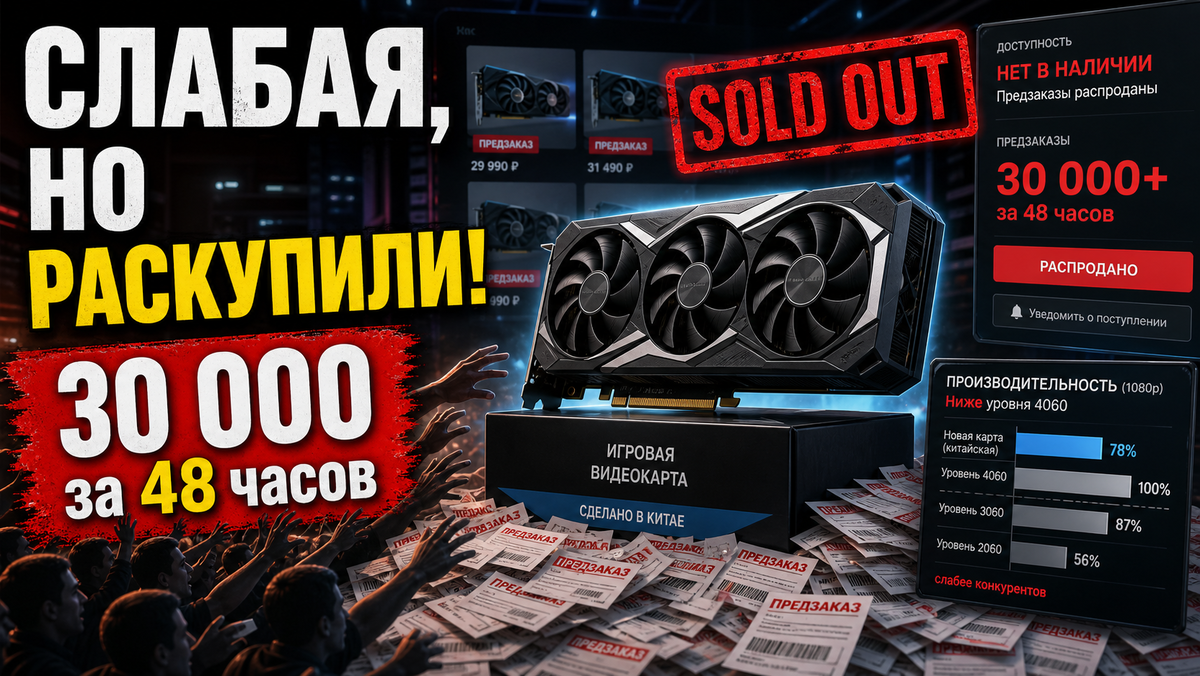 Китайская LX 7G100 не стала убийцей Nvidia, но предзаказы разлетелись так, будто людям просто надоела старая дуополия.
