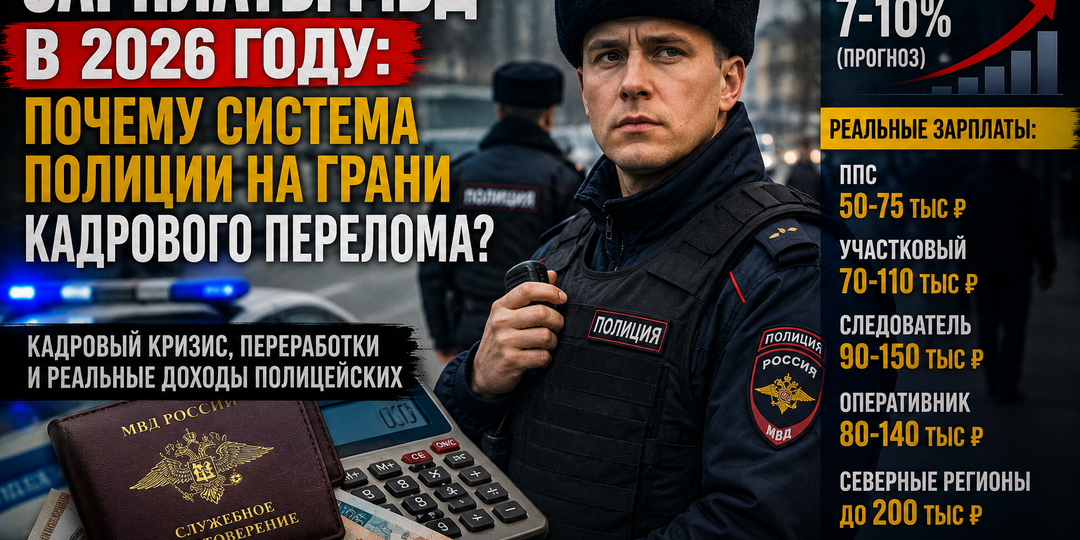 Зарплаты МВД в 2026 году: почему система полиции оказалась на грани кадрового перелома