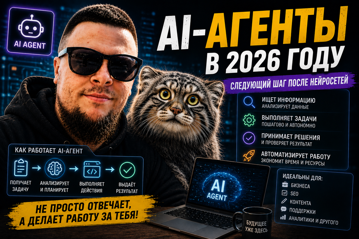 🧠 AI-агенты в 2026 году: что это такое, как работают и почему это следующий шаг после обычных нейросетей