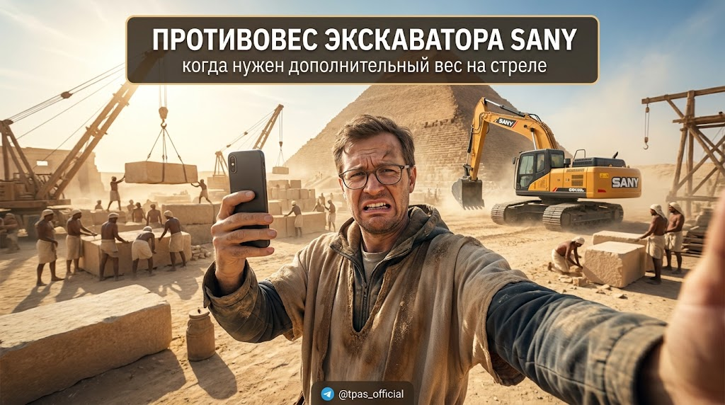    Дополнительный противовес на стреле экскаватора SANY admin