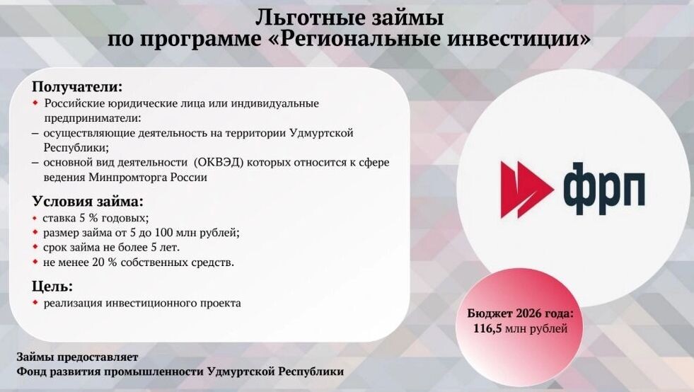  Пресс-служба министерства промышленности и торговли Удмуртии