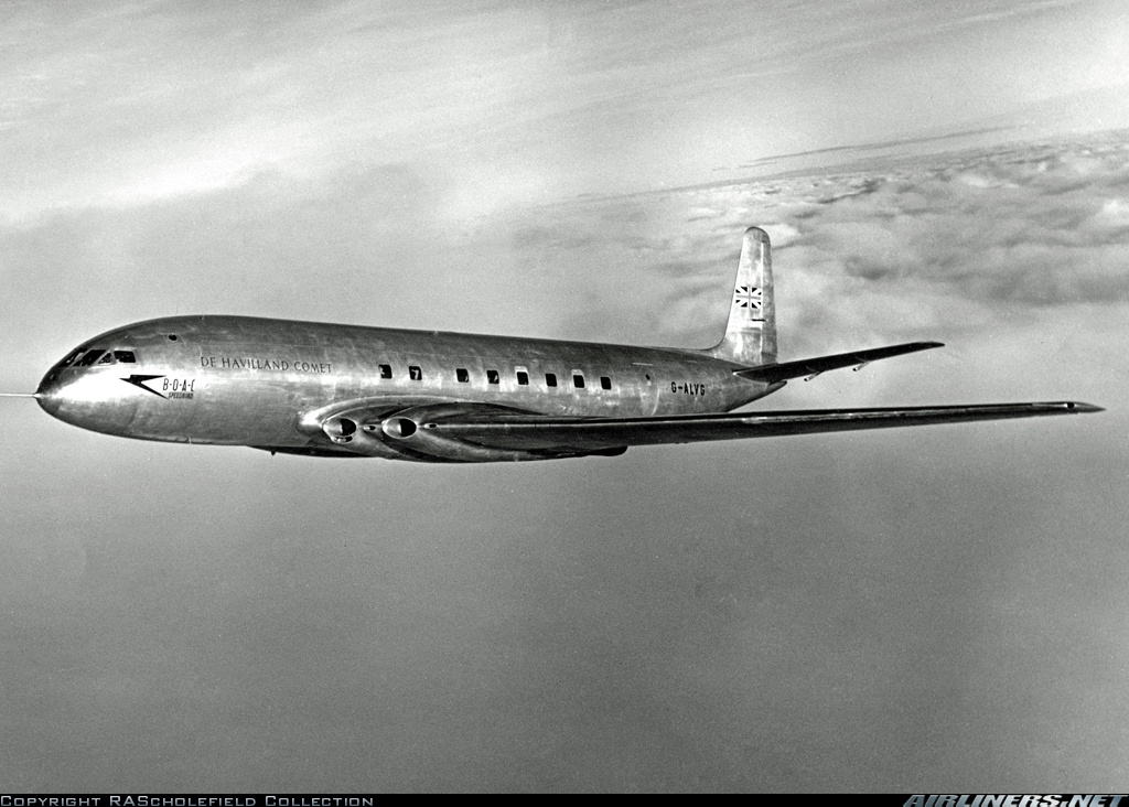 Авиалайнер de Havilland Comet. фото: https://www.airliners.net/photo/De-Havilland-Aircraft/De-Havilland-DH-106-Comet-1/1985801