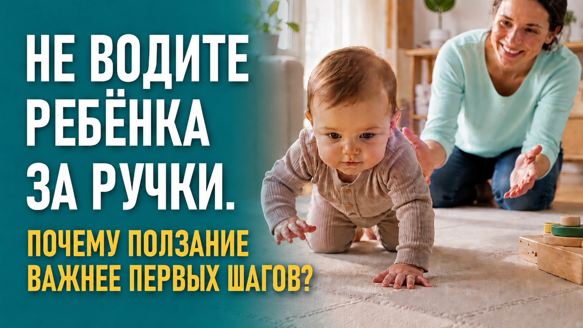 Не водите ребенка за ручки. Почему ползание важнее первых шагов