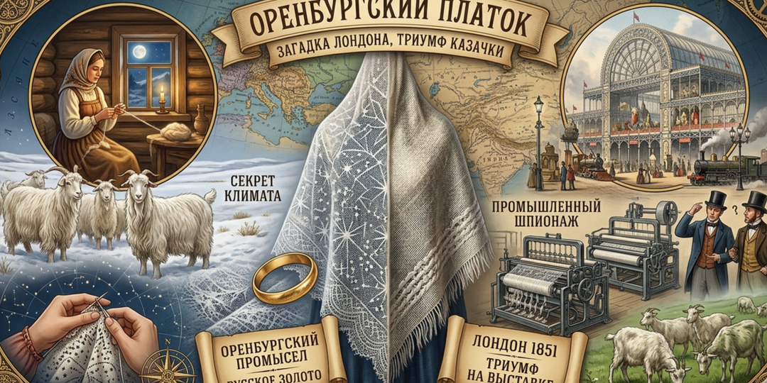 ​Обычная русская казачка утерла нос английским инженерам: как оренбургский платок устроил сенсацию в Лондоне