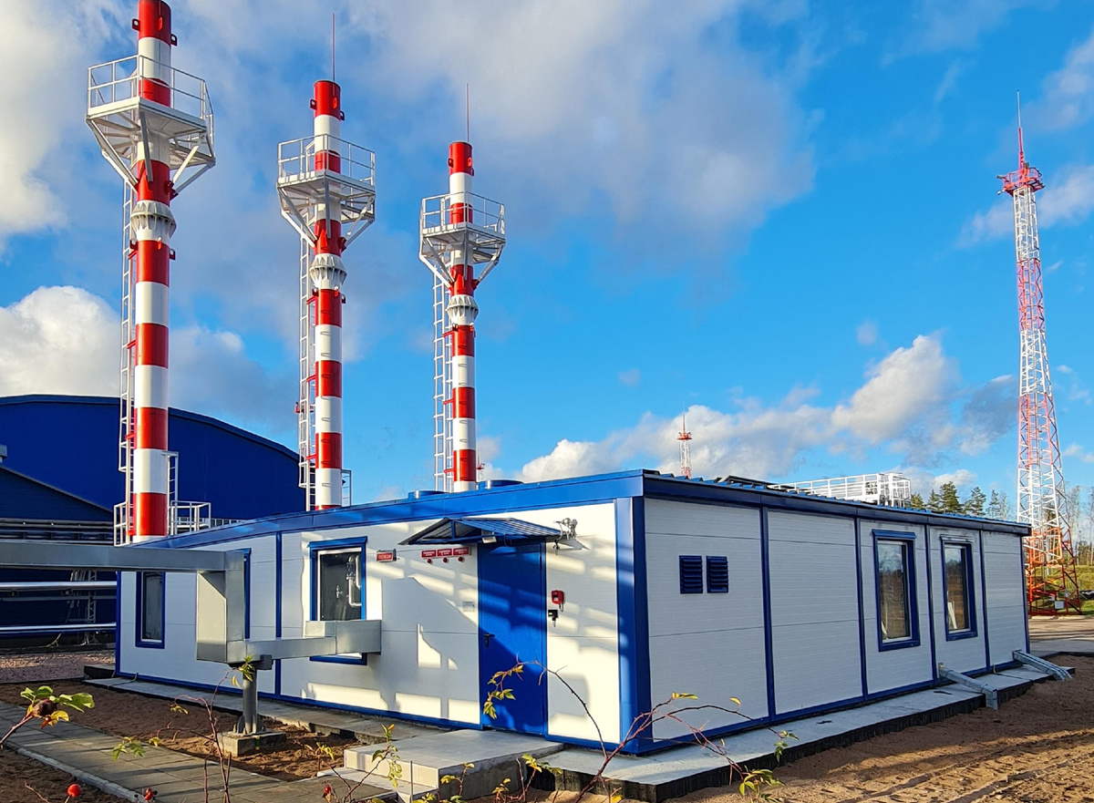 Самонесущие дымовые трубы для БМК, марка стали AISI 316/09г2с, высота 18 метров. Производитель Уральский завод дымоходов "Модуль" 