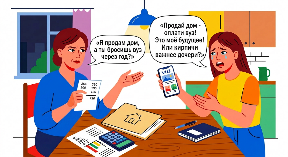 17-летняя дочь плохо готовится к ЕГЭ, а требует продать дом деда и дать ей деньги на платное обучение