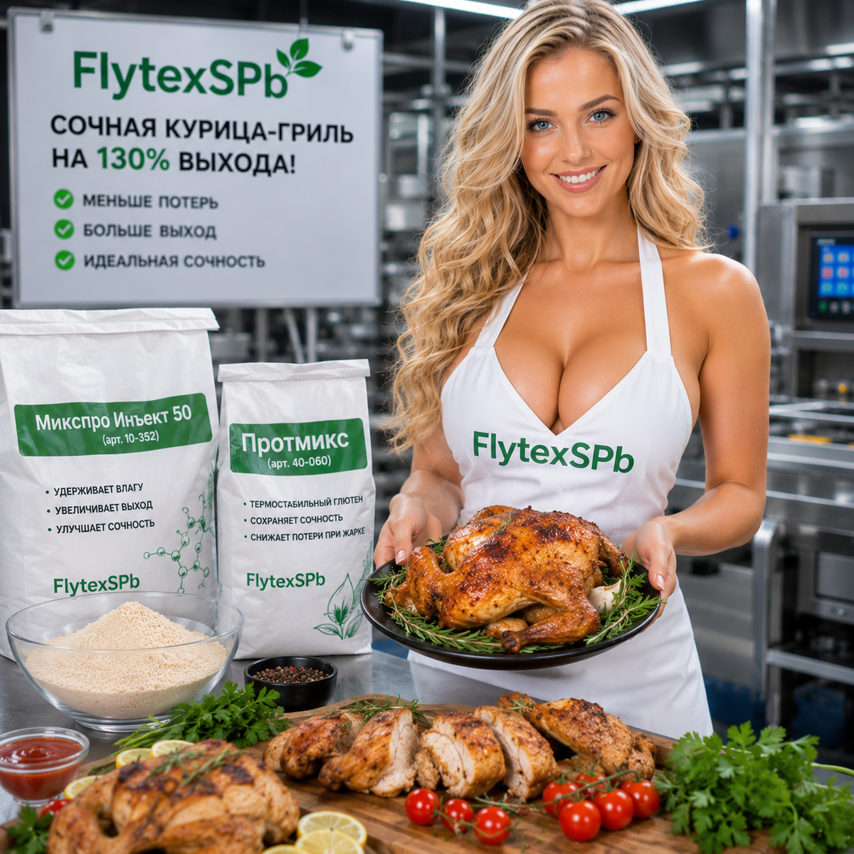 FlytexSPb - разработчик и поставщик комплексных пищевых добавок для производства продуктов мясопереработки