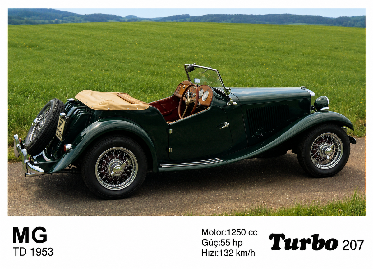 Вкладыш №207 — MG TD 1953, восстановленное изображение