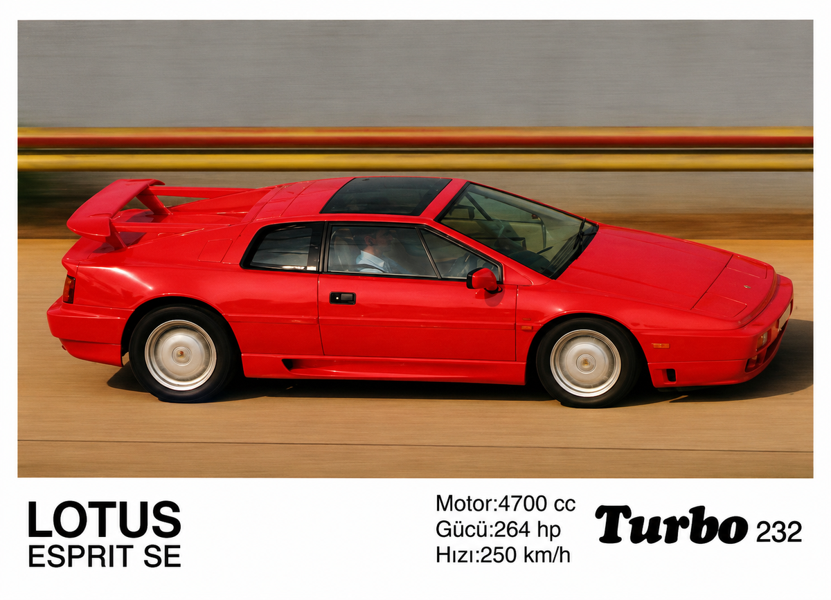 Вкладыш №232 — Lotus Turbo Esprit SE, восстановленное изображение