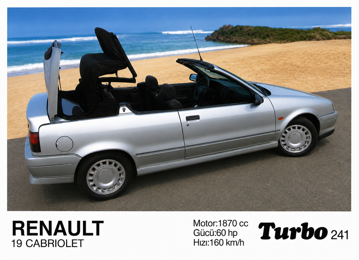 Вкладыш №241 — Renault 19 Cabriolet, восстановленное изображение