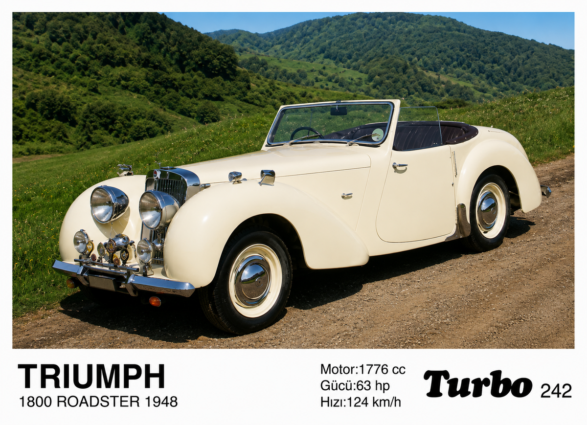 Вкладыш №242 — Triumph 1800 Roadster 1948, восстановленное изображение
