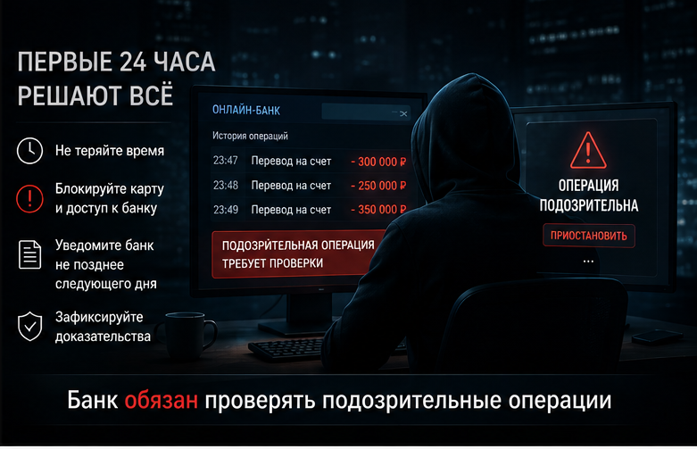 Мошенники списали деньги с карты. Что делать? Реальная судебная практика 2026 года.