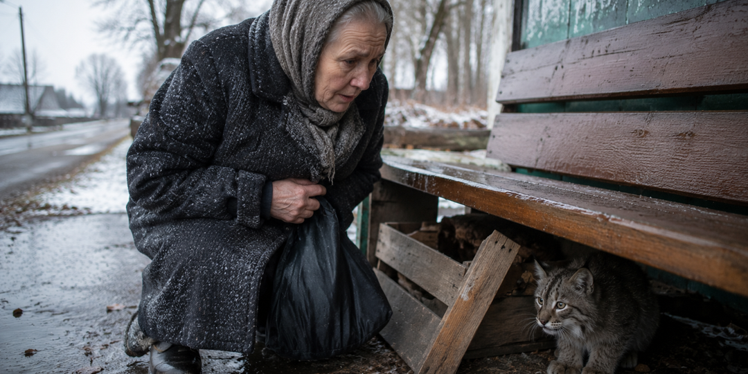 Старушка подобрала у остановки серого котенка. Ночью, когда чужие полезли в дом, она поняла, кого вырастила у печки