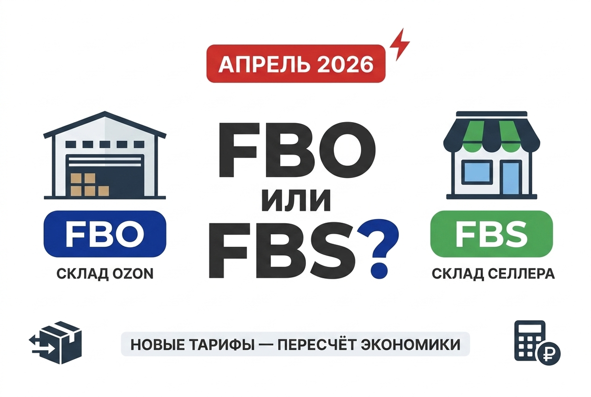 FBO или FBS на Ozon — пересчёт юнит-экономики после новых тарифов апреля 2026. Что теперь выгоднее селлеру и как выбрать схему под свой товар.
