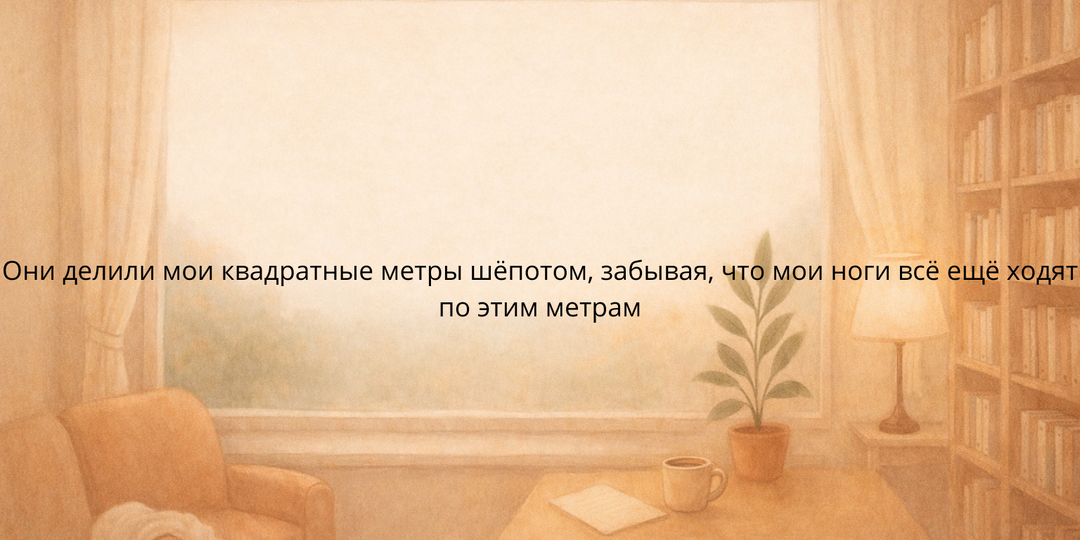 Они делили мои квадратные метры шёпотом, забывая, что мои ноги всё ещё ходят по этим метрам