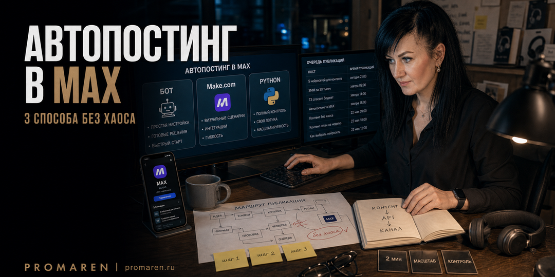Автопостинг в MAX: 3 способа за 30 минут и больше