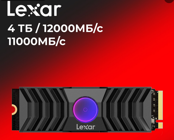 Внутренний SSD-диск Lexar NM1090 With Heatsink объемом 4 ТБ
