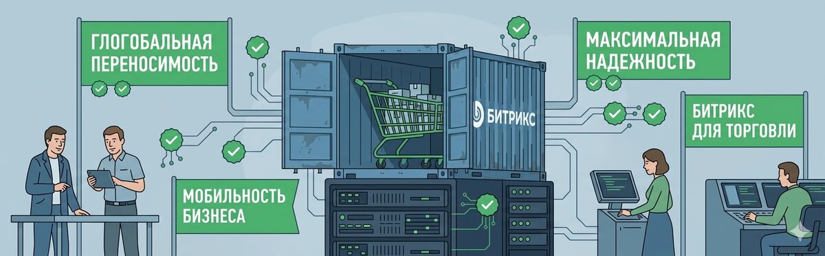 Магазин на Битрикс, упакованный в Docker-контейнер, работает стабильно