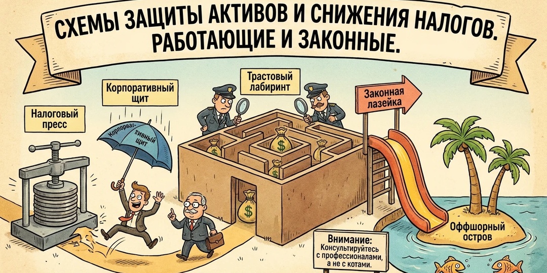 Схемы защиты активов и снижения налогов. Работающие и законные.