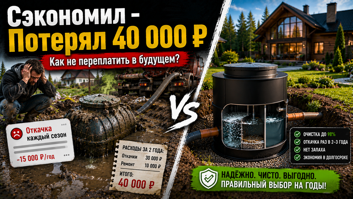 современный ЛОС или дешёвый накопитель: как я потерял 40 тысяч на дачной канализации