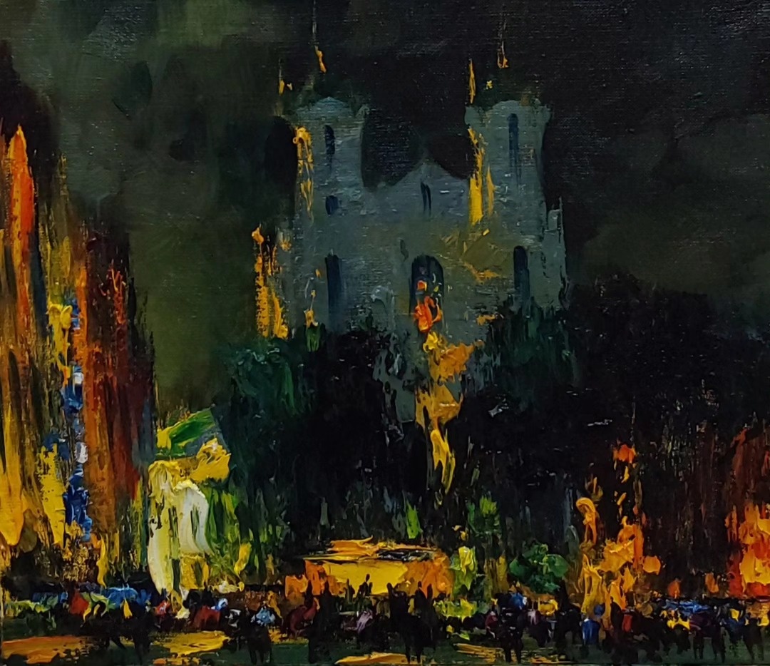 © Валерий Стратович. Летний вечер. Гродно. Холст, масло. 50 х 45см.  2025г.