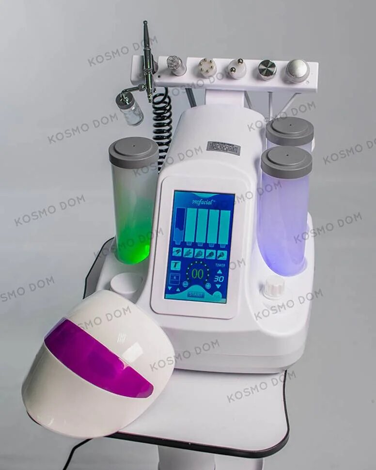 F7 Profacial - это многофункциональный аппарат который включает в себя вакуумный гидропилинг, мультиполярный RF лифтинг, ультразвук, микротоковая терапия, криотерапия, кислородная кисть, LED маска.