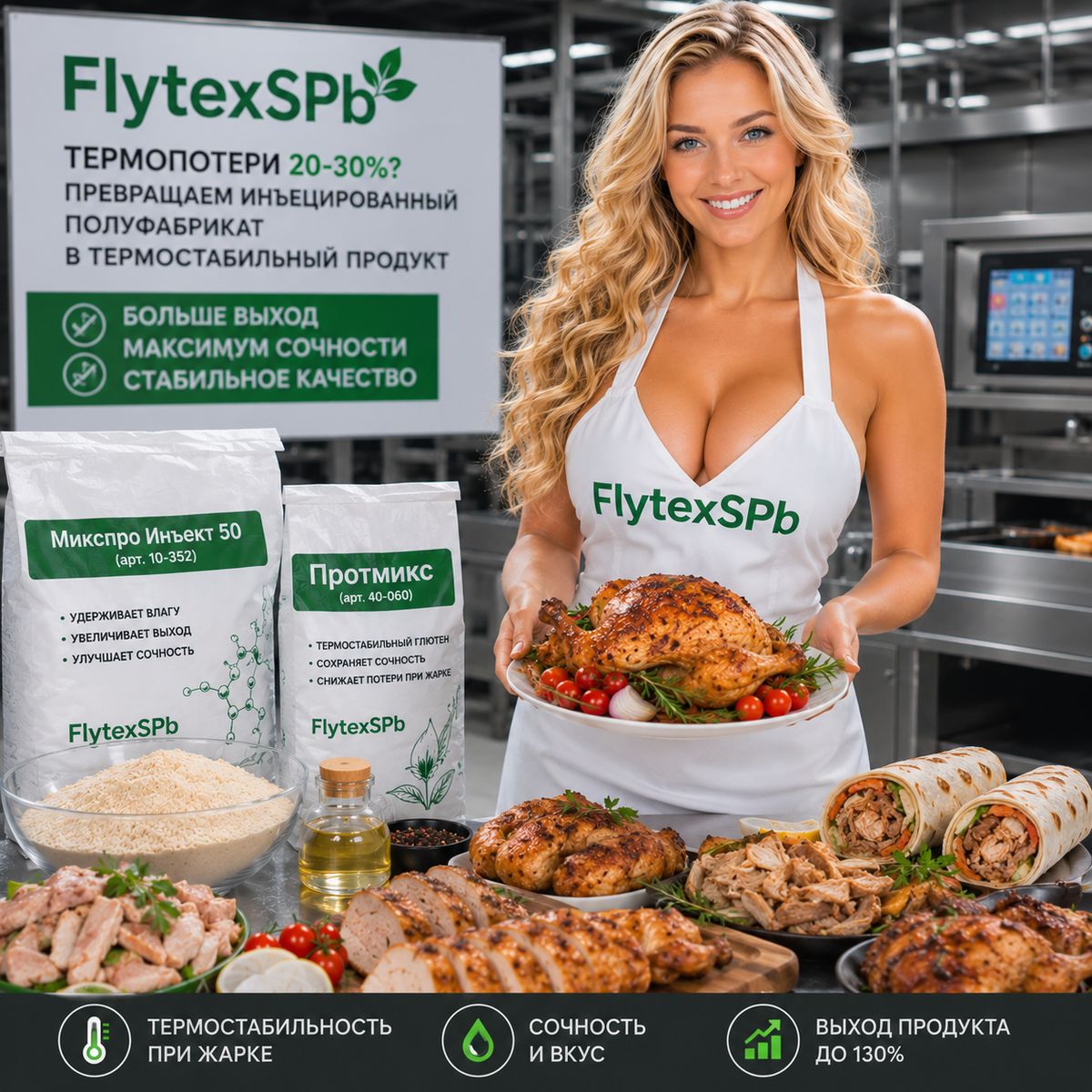 FlytexSPb - разработчик и поставщик комплексных пищевых смесей для производства мясных продуктов