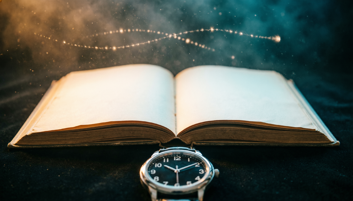 Пыль, книга, часы. 