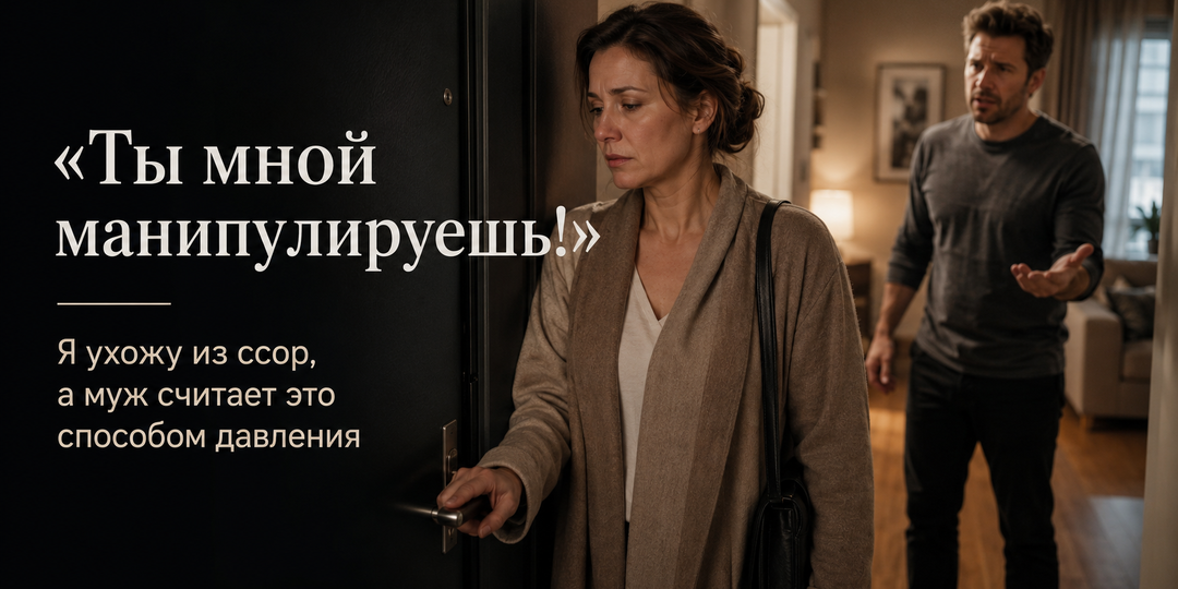 🚪 Ты мной манипулируешь!: я ухожу из ссор, а муж считает это способом давления
