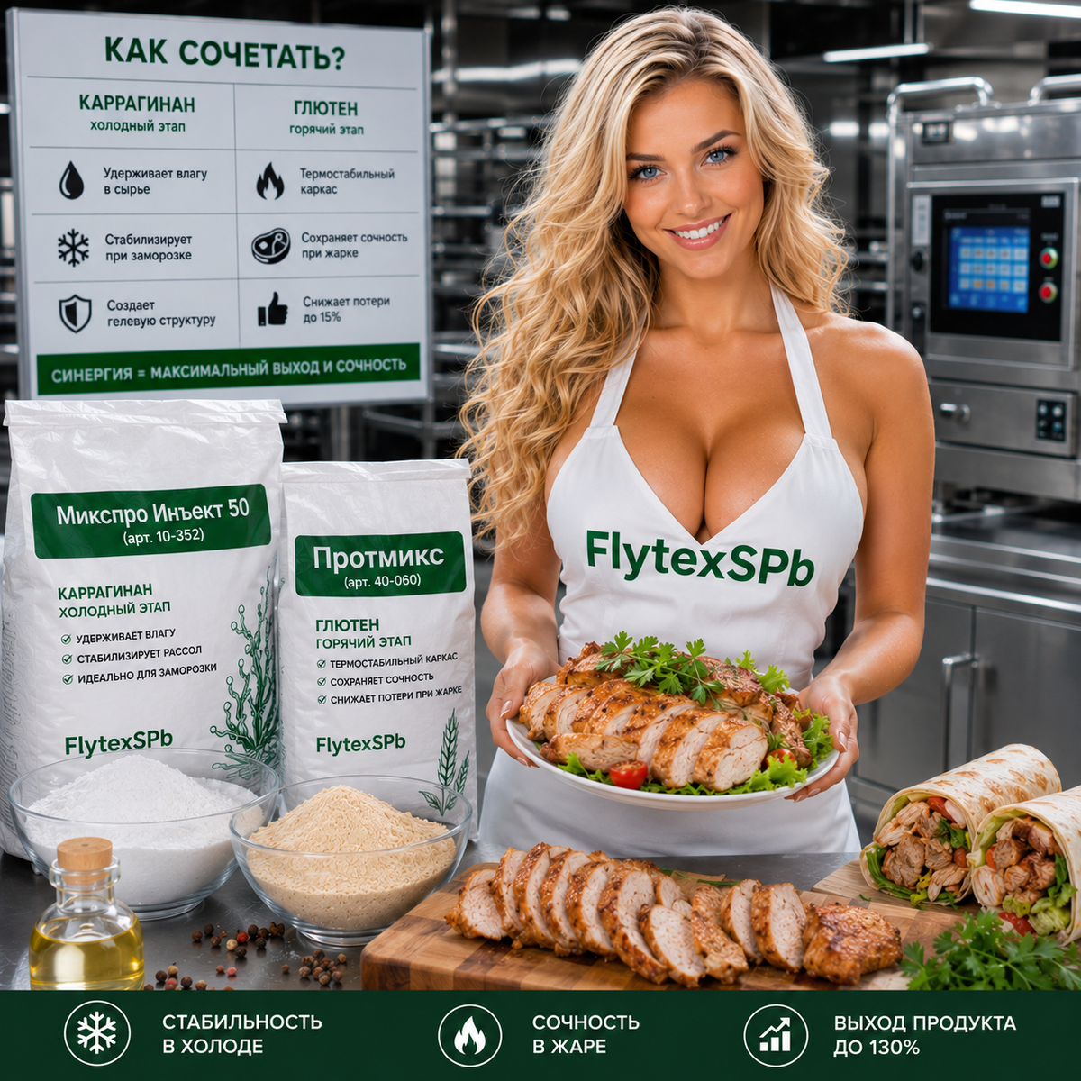 FlytexSb - разработчик и поставщик комплексных пищевых смесей для производства мясопродуктов