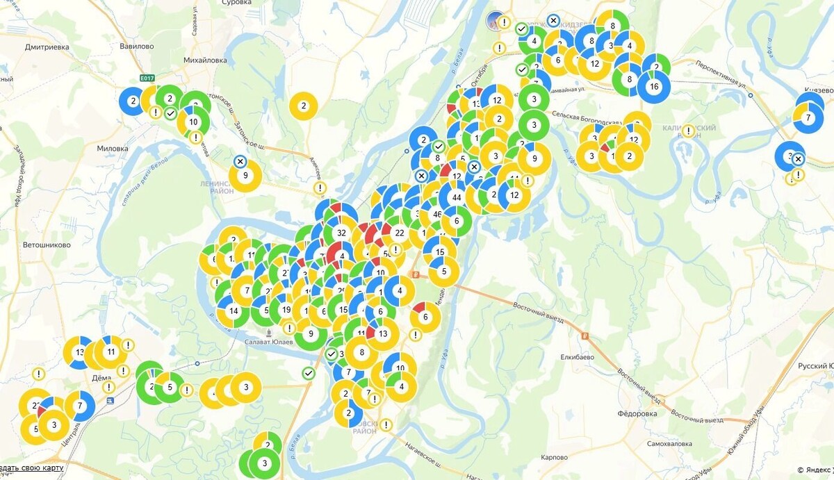    Так выглядит Уфа в ямах   https://nash.gorodufa.ru/map_pit/
