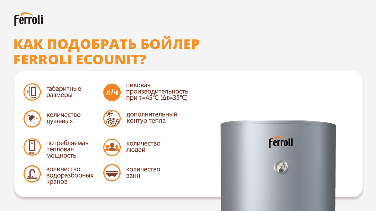 Бойлер косвенного нагрева Ferroli Ecounit
