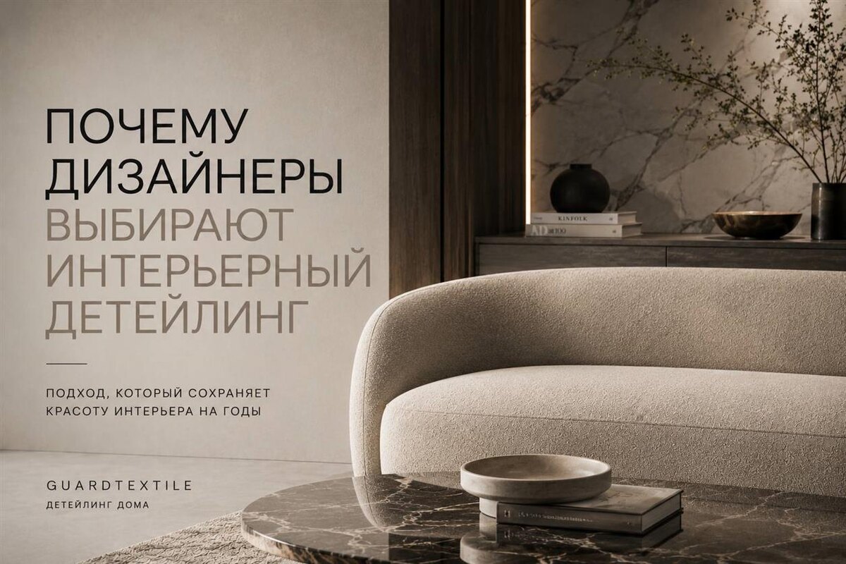 Почему интерьерные дизайнеры все чаще используют интерьерный детейлинг? Как сохранить премиальный интерьер, защитить мебель, текстиль и дорогие материалы от износа, пятен и старения