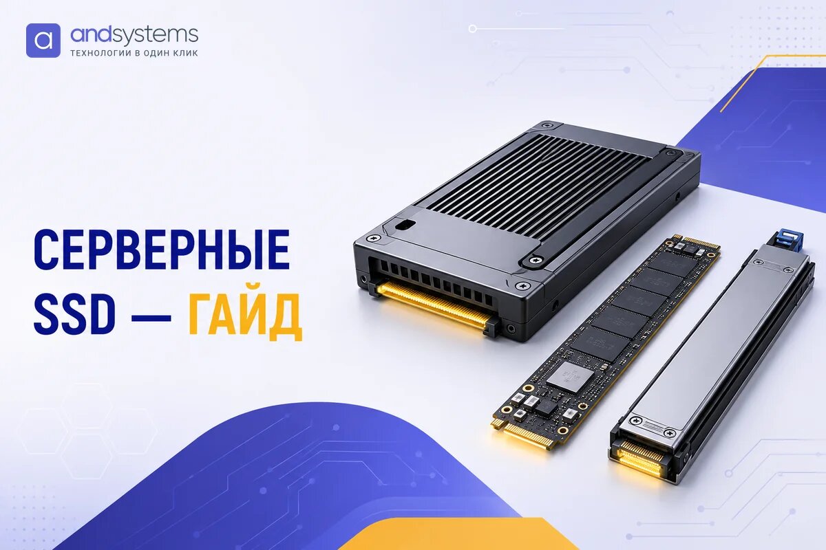 База знаний ANDPRO: серверные SSD-накопители, NVMe, SAS, SATA, форм-факторы U.2, M.2, E1.S, 2.5" 15 мм, DWPD, TBW, IOPS, PLP, Power Loss Protection, end-to-end data protection, совместимость с Dell PowerEdge, HPE ProLiant, Lenovo ThinkSystem, Supermicro и собственными серверами Model.