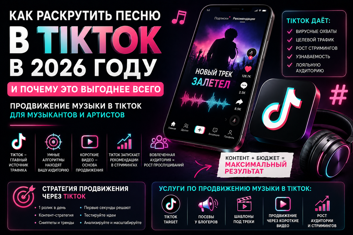 Как раскрутить песню в TikTok и почему TikTok — главный источник продвижения музыки в 2026 году