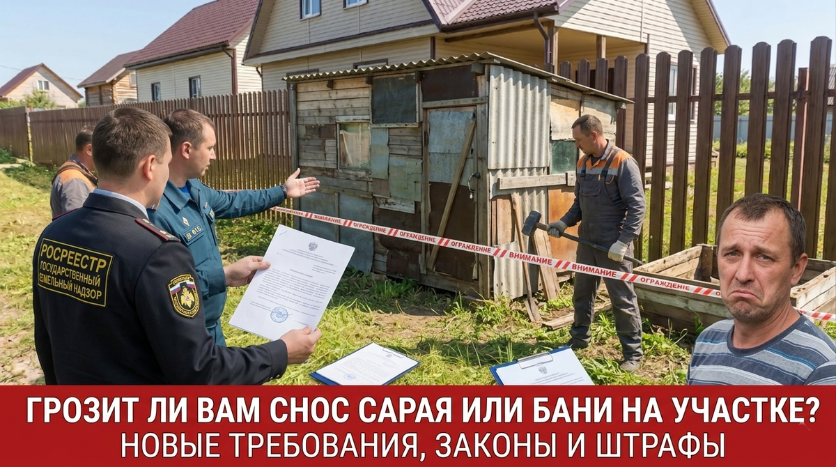 Россиян обязали снести сарай на участке, снести баню, а также снести незаконные постройки