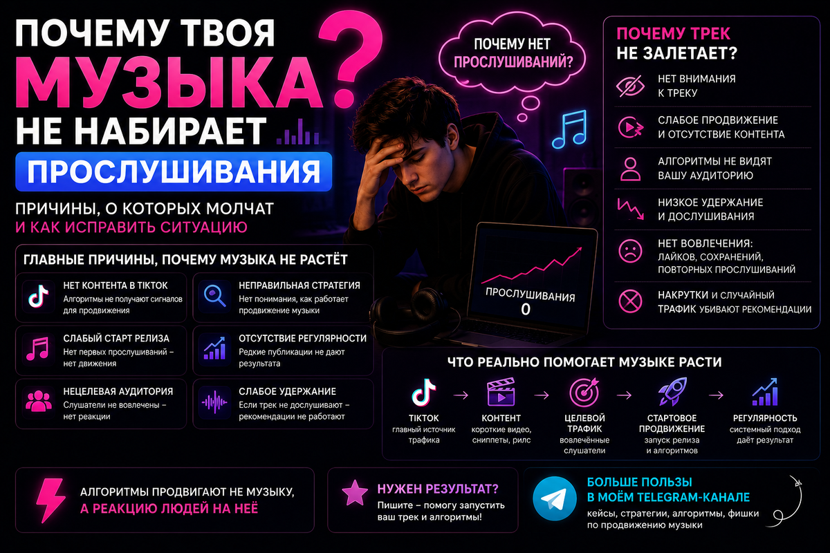 Почему твоя музыка не набирает прослушивания и не попадает в рекомендации