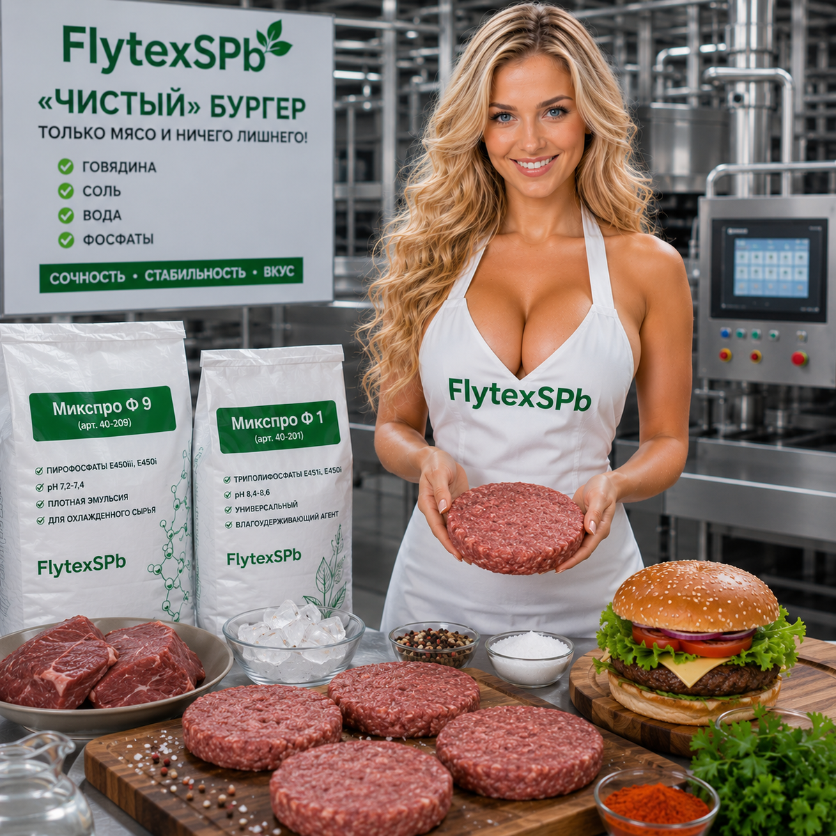 FlytexSPb - разработчик и поставщик комплексных пищевых добавок для производства мясопродуктов