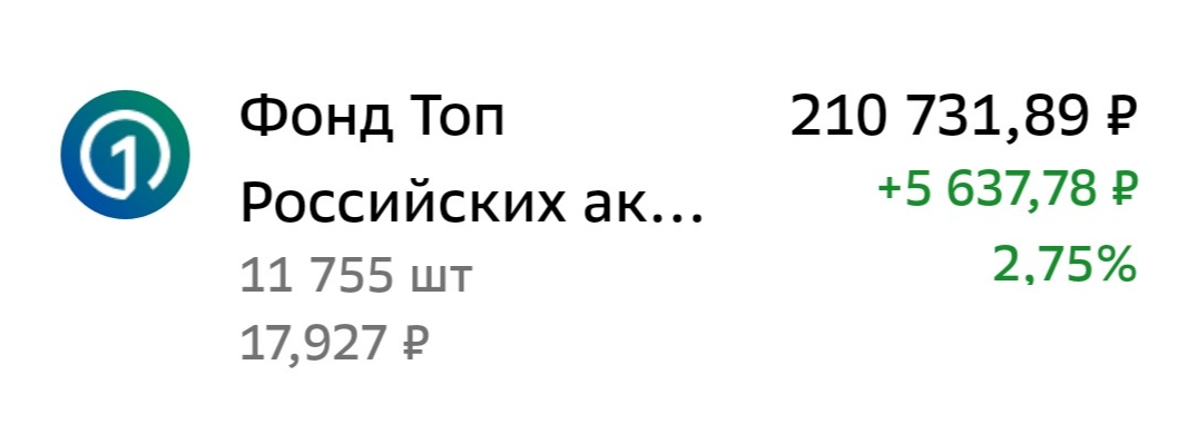 Фото брокерского счёта.