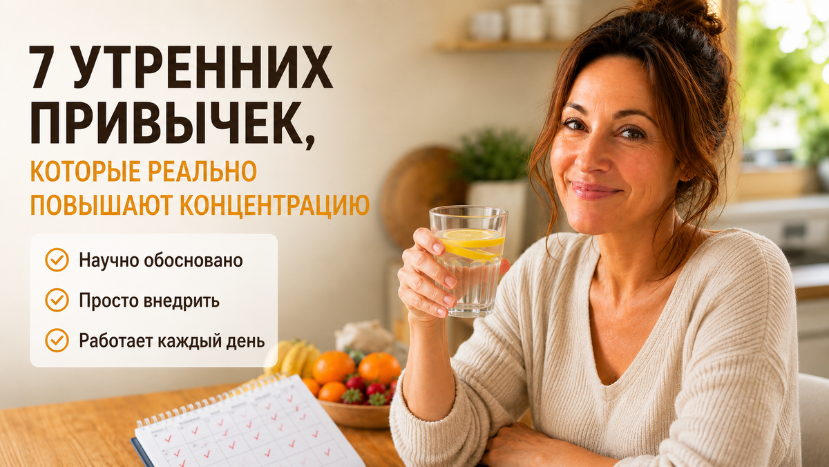 7 утренних привычек, которые реально повышают концентрацию