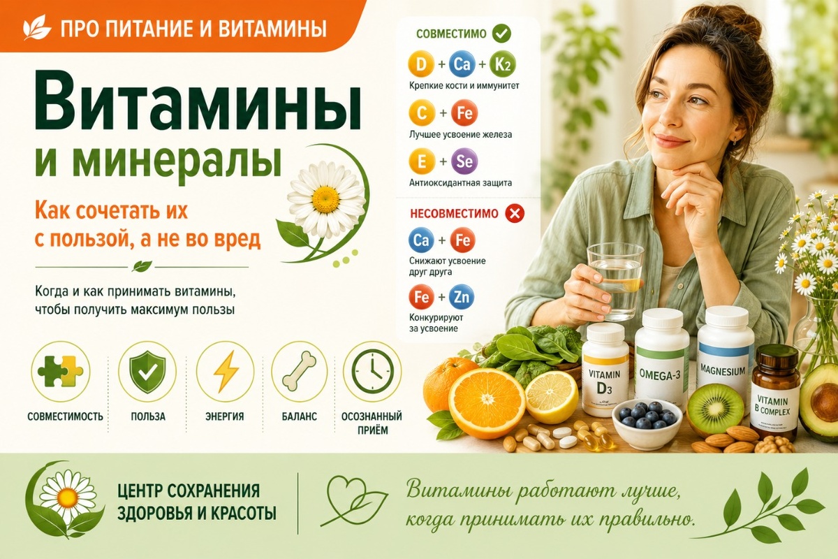 Витамины и минералы: когда и как принимать, чтобы получить максимум пользы