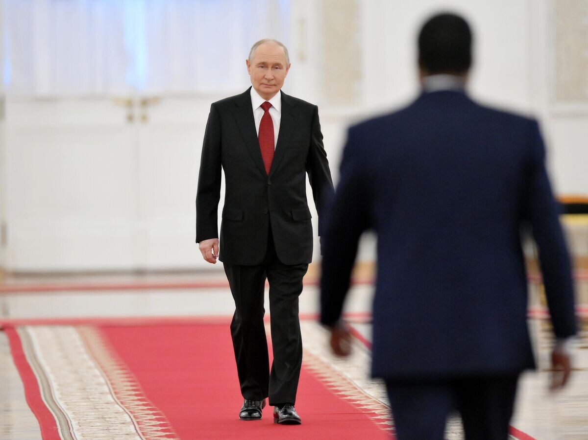    Президент РФ Владимир Путин и президент Республики Конго Дени Сассу-Нгессо во время встречи | © РИА Новости / Григорий Сысоев