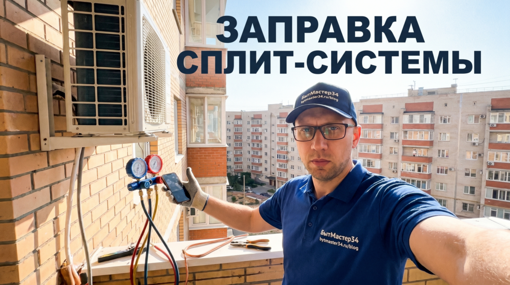    Заправка сплит-системы в Волгограде: когда нужен долив R410A/R32, как отличить утечку от грязи и сколько стоит по рынку — советы мастера БытМастер34. andrei34