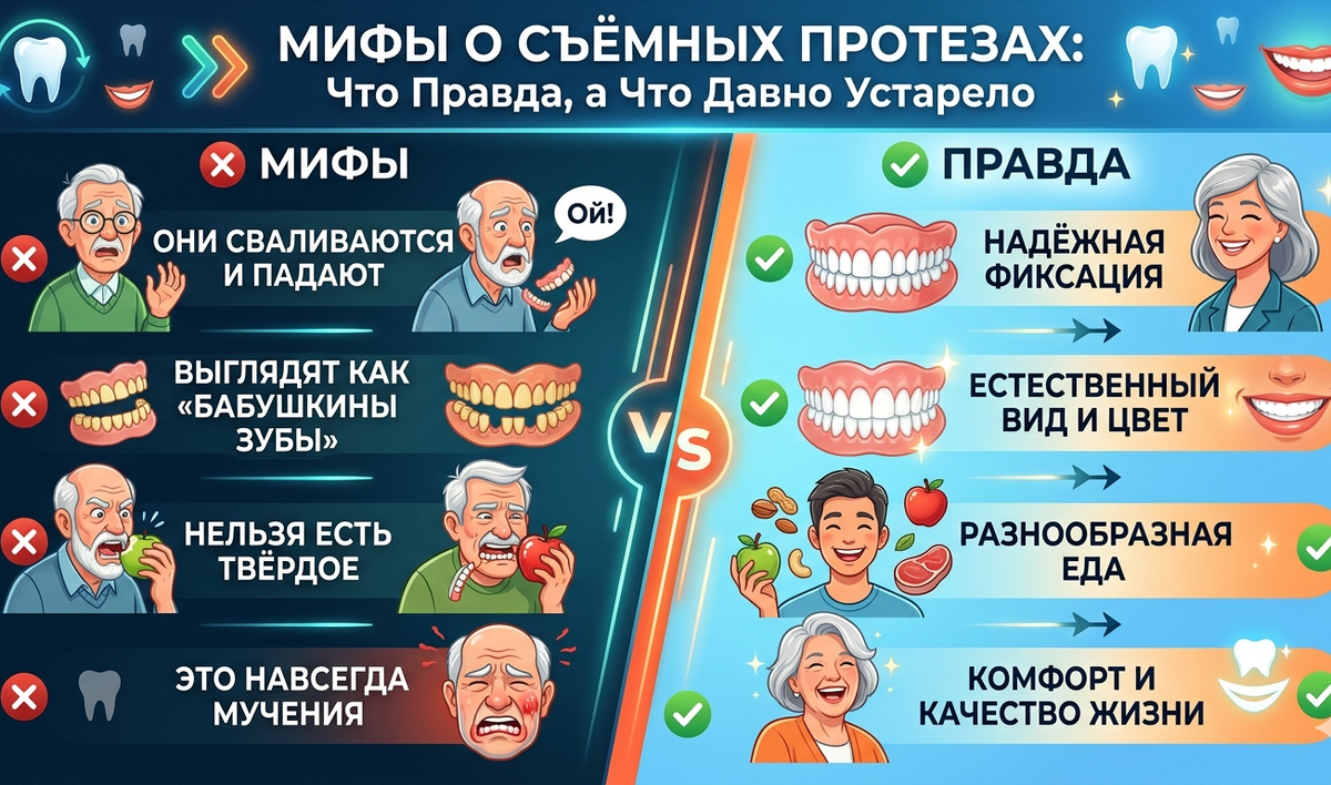 Мифы о съёмных протезах