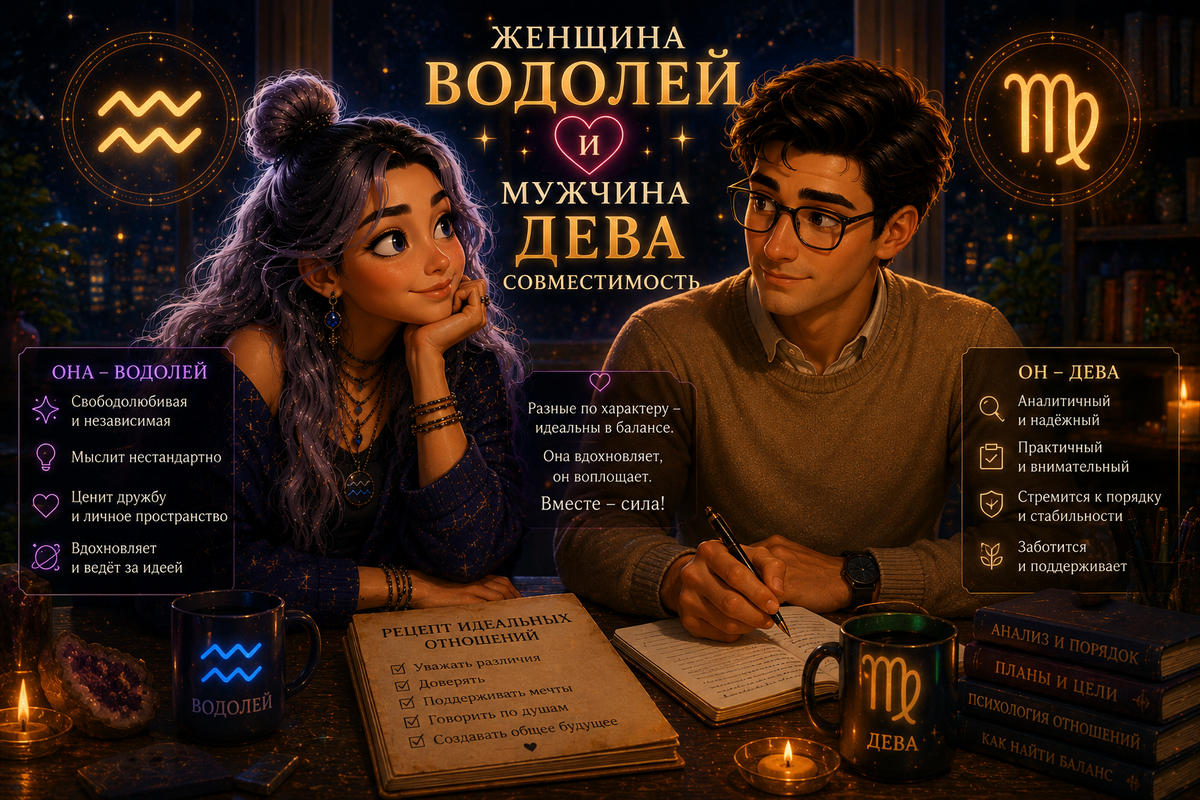 Совместимость мужчины Девы и женщины Водолея