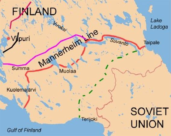 Схема линии Маннергейма